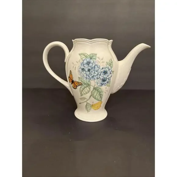 Lenox Butterfly Meadow Coffee Pot Without Lid Floral, Whimsical, Stunning - Picture 2 of 7